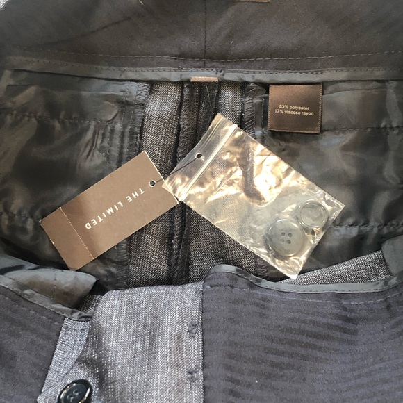 NWT THE LIMITED Cassidy Fit Sz 4 Charcoal with Black Pinstripe Dress Shorts - Picture 4 of 4